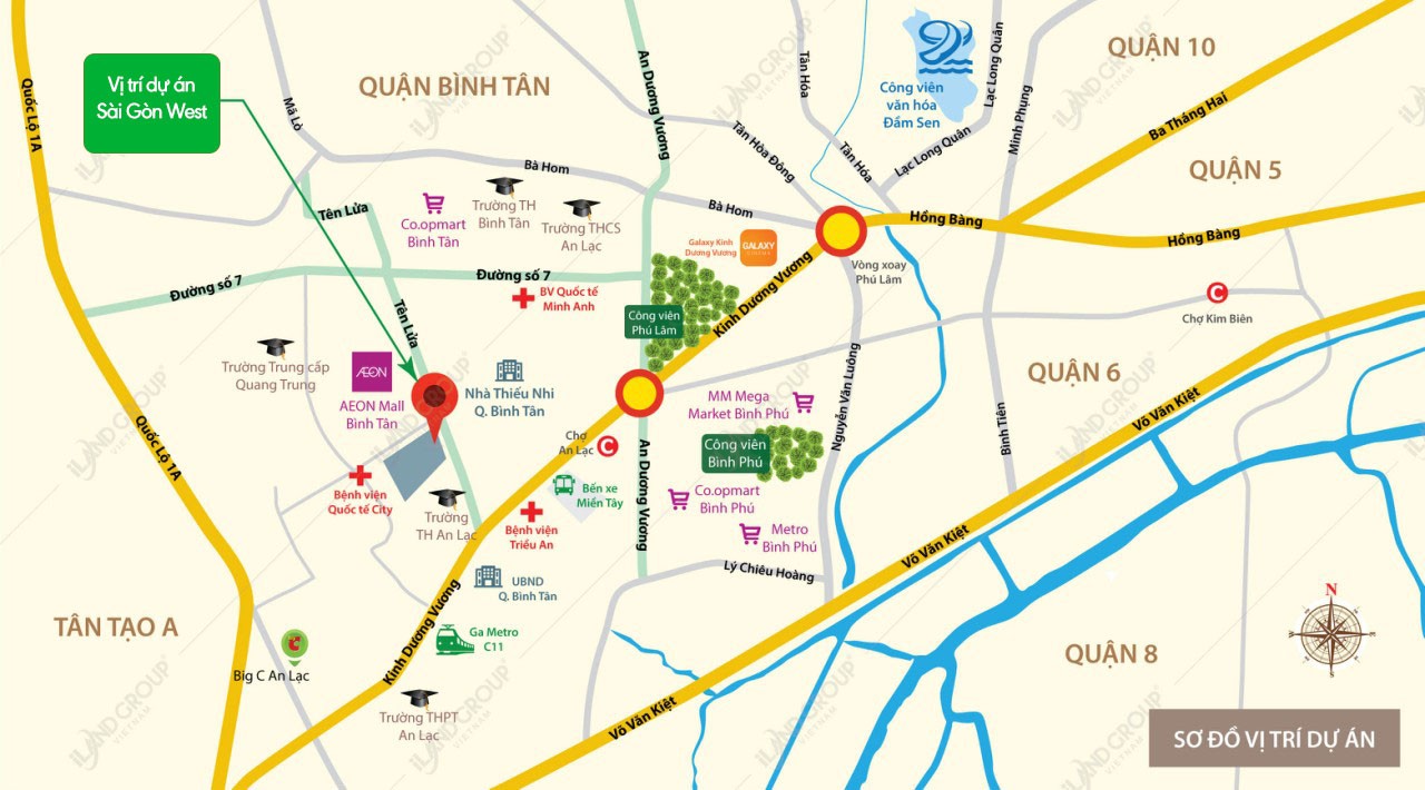 Mở bán Căn hộ Sài Gòn West hưng thịnh land dự án shophouse tên lửa Liền kề đại siêu thị Aeon Mall Bình Tân