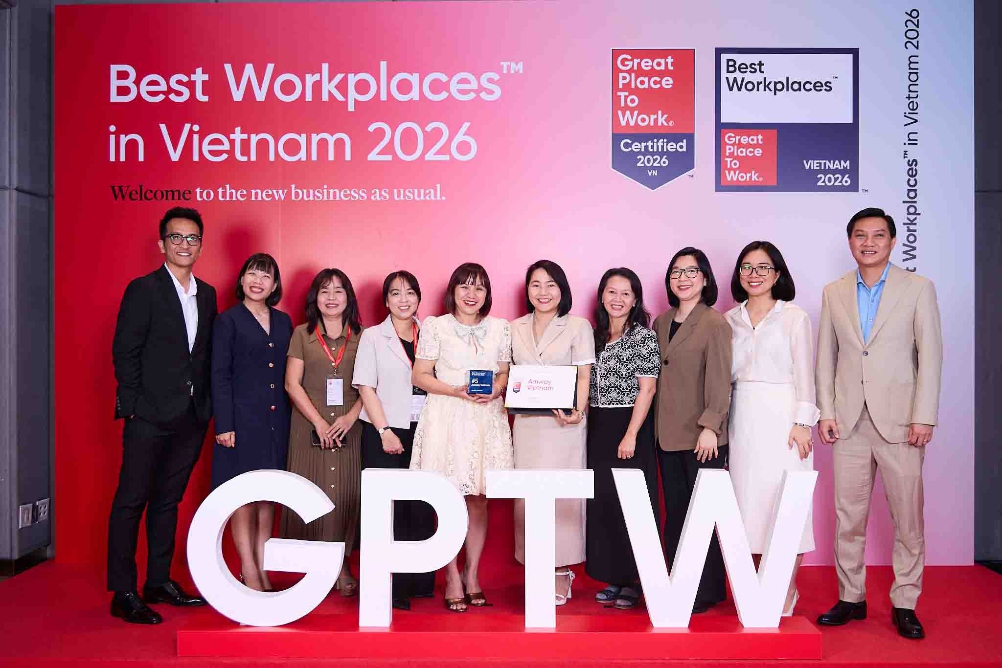 Amway Việt Nam hai năm liên tiếp đứng top nơi làm việc xuất sắc hàng đầu Việt Nam 2026