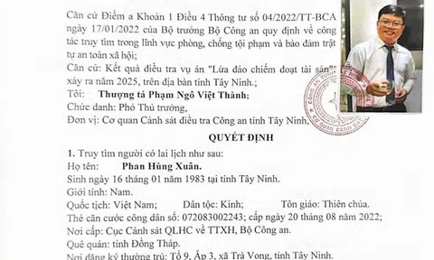 Công an Tây Ninh truy tìm cựu Giám đốc VIB liên quan vụ lừa đảo chiếm đoạt tài sản