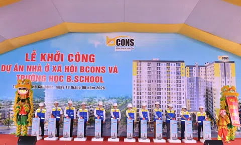 Bcons khởi công dự án nhà ở xã hội và trường học B.School