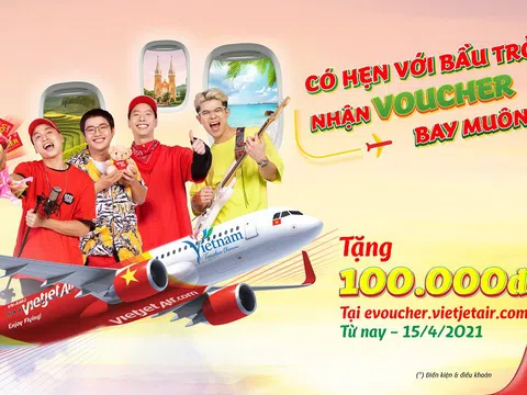 Có hẹn với bầu trời, nhận voucher bay muôn nơi cùng Vietjet