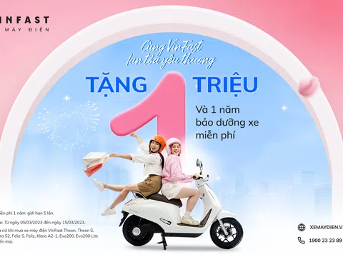 Nhân đôi quà tặng cho chị em phụ nữ khi mua xe máy điện VinFast dịp 8/3