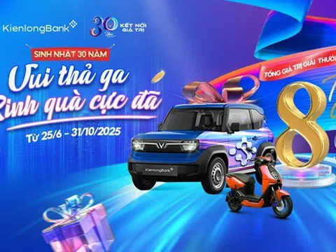 KienlongBank tung “siêu bão” quà tặng 8 tỷ đồng mừng sinh nhật 30 năm