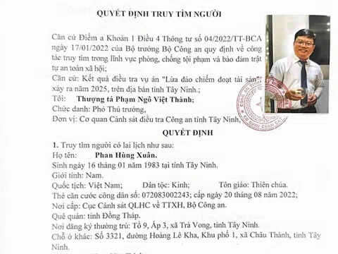 Công an Tây Ninh truy tìm cựu Giám đốc VIB liên quan vụ lừa đảo chiếm đoạt tài sản