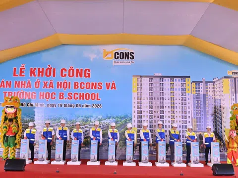 Bcons khởi công dự án nhà ở xã hội và trường học B.School