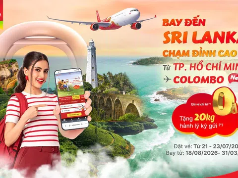 Cùng Vietjet khám phá Sri Lanka, tận hưởng giá vé chỉ từ 0 đồng cùng 20kg hành lý miễn phí